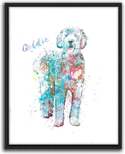 Miniatura 13 de Personal-Prints Regalo de arte personalizado para pared de perro, impresión artística moderna personalizada única de estilo acuarela La raza