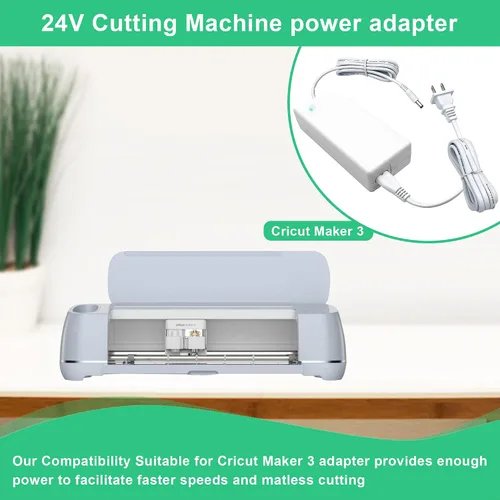 Miniatura 3 de Cable de alimentación compatible con la máquina de corte Cricut Maker 3, cable de repuesto de alimentación de 24 V CC compatible con adaptador