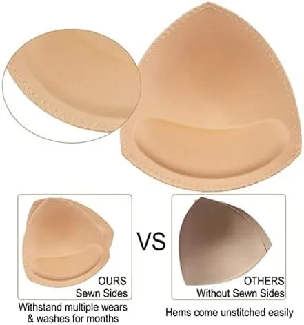 Miniatura 4 de Fypxd 6 pares de almohadillas de sujetador extraíbles push up para sujetador deportivo y bikini tops (beige)