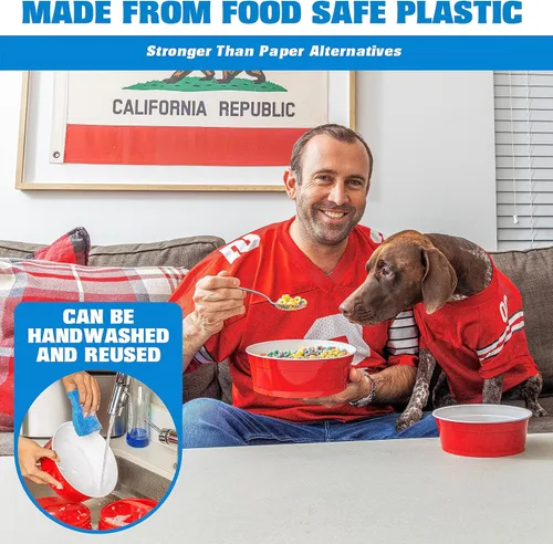 Miniatura 5 de GoBig Red Party Cup Bowls - Large Disposable Plastic Bowls - 22 oz or 60 oz