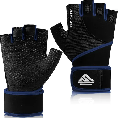 Miniatura 8 de Guantes de Entrenamiento Guantes de Gimnasio Guantes de Levantamiento de Pesas para Hombres y Mujeres con Almohadilla Completa en la Palma, Soporte