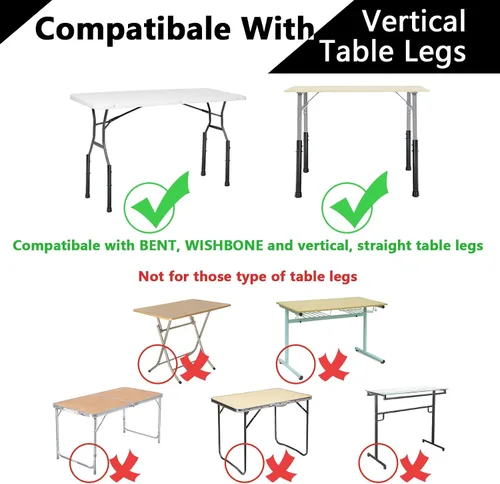 Miniatura 2 de Paquete de 4 extensores plegables de patas de mesa, elevadores de acero altamente duraderos, extensiones de patas de mesa para patas rectas
