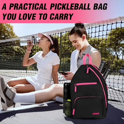 Miniatura 6 de Bolsa de Pickleball AEROBIX para Mujeres y Hombres, Mochila de Pickle Ball - Cremalleras Mejoradas, Gran Capacidad, Bolsillo Acolchado para Pala