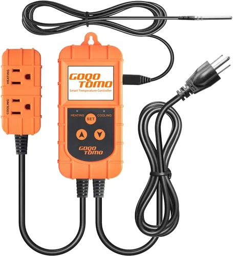Miniatura 3 de GOQOTOMO Controlador de temperatura inteligente Termostato Modo de calefacción y refrigeración para fermentador casero Terrario de invernadero