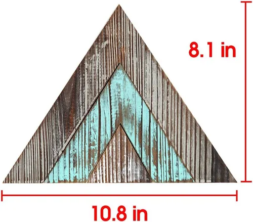 Miniatura 7 de J JACKCUBE DESIGN MK540A - Juego de 3 letreros de madera rústica con forma de triángulo, estilo bohemio para colgar en el hogar