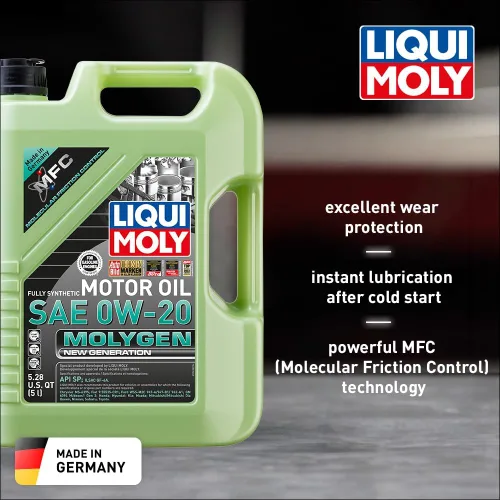 Miniatura 2 de Liqui Moly Molygen New Generation SAE 0W-20 5 litros Aceite de motor totalmente sintético SKU: 20438