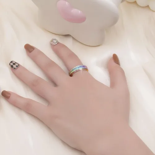 Miniatura 3 de Anillo Inicial Giratoria de Ansiedad para Mujeres Anillo de Ansiedad para Mujeres y Hombres Anillo de Pulgar para Hombres Anillo Giratoria de Plata