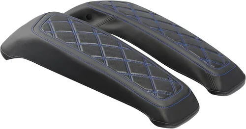 Miniatura 4 de Fundas para tapa de alforja de motocicleta, con costuras de diamante azul, para Harley Touring Modelos Road King Street Glide Road Glide Electra