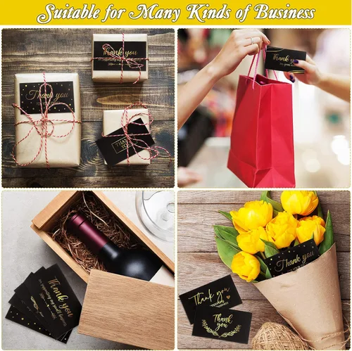 Miniatura 5 de 180 tarjetas de felicitación con texto en inglés "Thank You for Supporting My Small", pequeñas tarjetas de felicitación de agradecimiento por tu