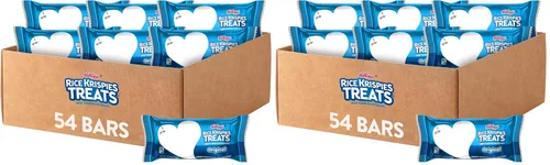 Rice Krispies Treats Crispy Marshmallow Squares, caja de aperitivos para niños, barras de cereales, original (paquete de 108)