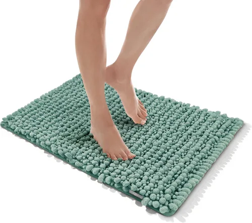 MICRODRY Tapete de baño de espuma viscoelástica de felpilla con fideos altos y bajos, extragrueso, hiperabsorbente, ultra afelpado, antibolitas, con