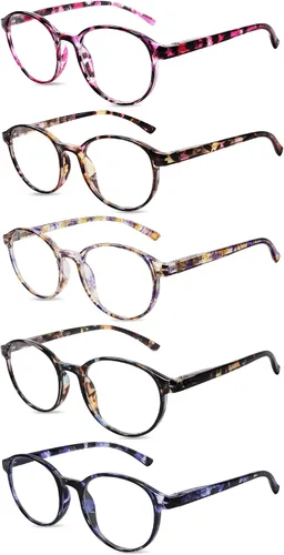 Miniatura 9 de JOLISU - Paquete de 5 lentes de lectura para mujeres, lentes de computadora con bloqueo de luz azul, bisagra de resorte