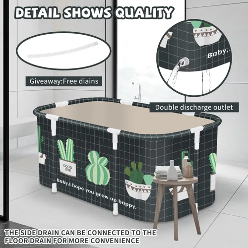 Miniatura 5 de Bañera Plegable Portátil, Bañera de Remojo Plegable para Adultos, Bañeras Independientes, Bañera de Agua Caliente, Baño de Hielo, Bañera SPA