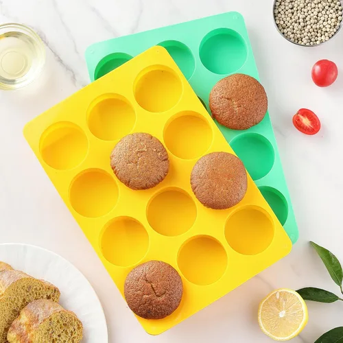 Miniatura 7 de HIA - 2 moldes redondos de silicona para galletas de chocolate con 12 cavidades, moldes para hornear para Oreo, chocolate, galletas, dulces, mini