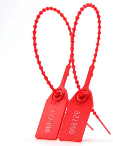 LeadSeals® 100 sellos de plástico contra manipulaciones, bridas de cremallera para extintores, etiquetas de seguridad con brida numeradas, Rojo