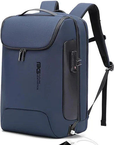 Miniatura 17 de BANGE Mochila antirrobo con puerto de carga USB, mochila de negocios ligera para hombres y mujeres.., Negro, Computadora portátil