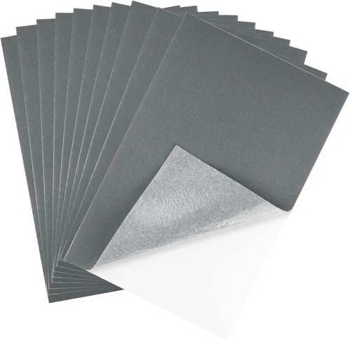 Miniatura 9 de CHRORINE 10 hojas de tela de fieltro negro autoadhesivas de 8 x 12 pulgadas, papel de fieltro para suministros de arte y manualidades.