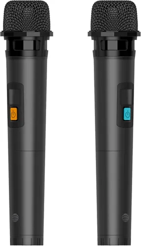 Miniatura 4 de AT&T Máquina de karaoke Bluetooth de 80 W con micrófonos inalámbricos duales y soporte ajustable Sistema de altavoces portátil recargable