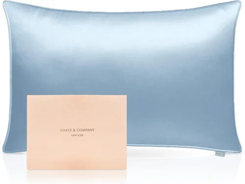 Miniatura 7 de Grace & Company - Funda de almohada de satén sedoso para cabello y piel, funda de almohada de seda de satén con cierre de cremallera certificada