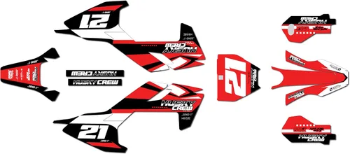 Miniatura 4 de Kit de gráficos para Husqvarna Motocross Electric E-Minis EE3 y EE5 (2020-2023) Orange-Crew Series Azul 09 Mil - Adhesivo para motocross Dirt Pit