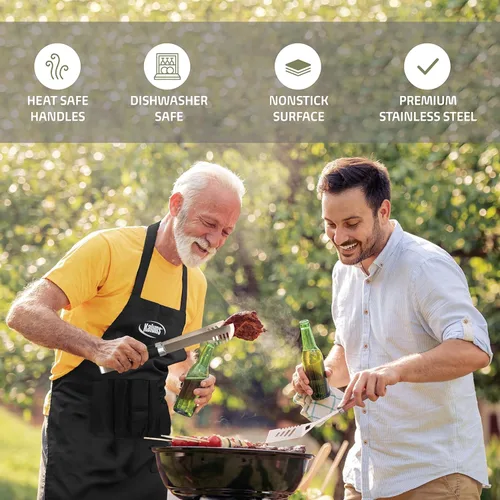 Miniatura 4 de Kaluns Accesorios para Barbacoa, Regalos para Papá para Navidad, Regalos para Barbacoa, Juego de Herramientas para Barbacoa de Acero Inoxidable