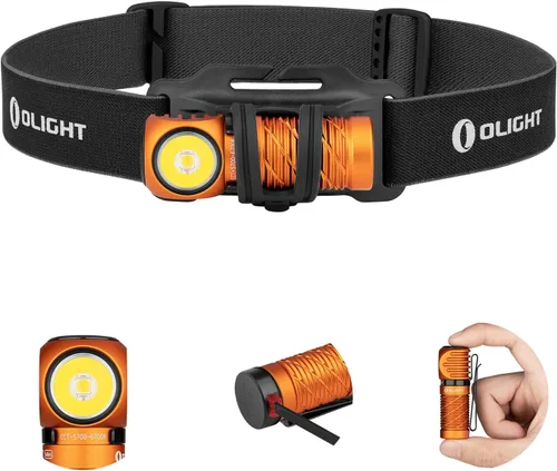 OLIGHT Perun 2 Mini Linterna de Cabeza de 1100 Lúmenes, Linterna LED Frontal Recargable con Opción de Luz Roja, Excelente para Trabajar, Senderismo,