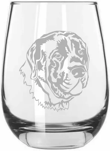 Miniatura 563 de Sakhalin Husky Dog - Copa de vino grabada personalizada de 15.25 onzas sin tallo
