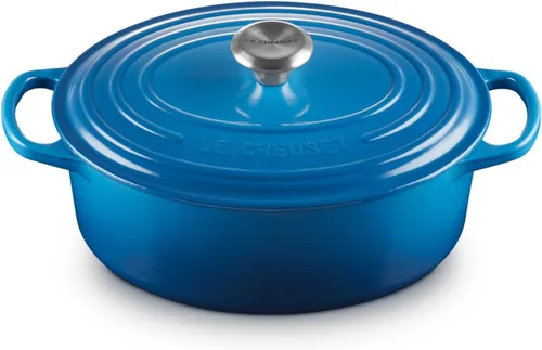 Miniatura 35 de Le Creuset Horno holandés ovalado Signature de hierro fundido esmaltado, 2.75 cuartos de galón., Blanco
