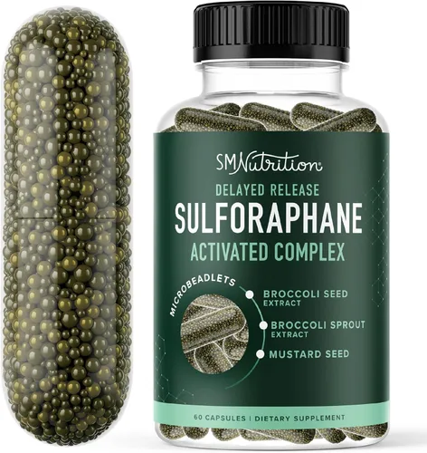 Miniatura 10 de Suplemento de sulforafano de 50 mg de brotes de brócoli Activación NRF2, salud celular y apoyo inmunológico Glucorafanina, mirosinasa