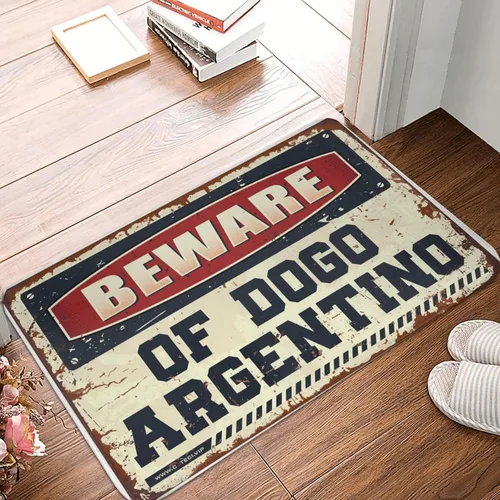 Felpudos para entrada interior del hogar, felpudo de invierno con diseño argentino Beware of Dogo, decoración única del hogar (talla : 19.7 x 31.5