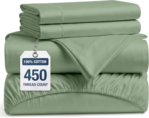 Miniatura 24 de LANE LINEN - Sábanas tamaño Split King para cama ajustable, 450 hilos, 100% algodón, 2 sábanas bajeras individuales XL, con bolsillo profundo