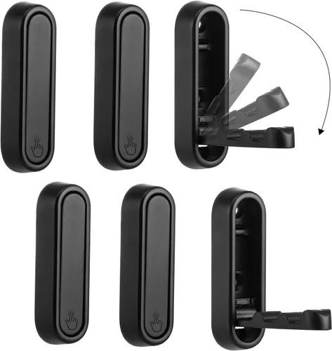 Miniatura 10 de Dntorx Ganchos plegables de pared, 2 piezas ganchos plegables negros para abrigos de alta resistencia, gancho plegable, ganchos para toallas