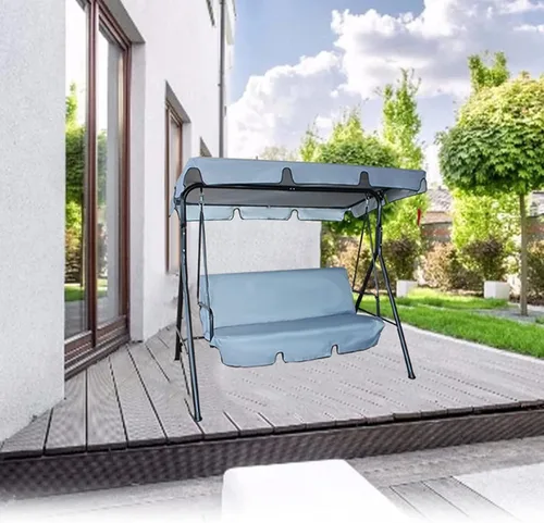 Miniatura 5 de Juego de funda para toldo de columpio para patio, impermeable, 210D, 3 asientos, de repuesto, funda superior y funda de asiento para silla