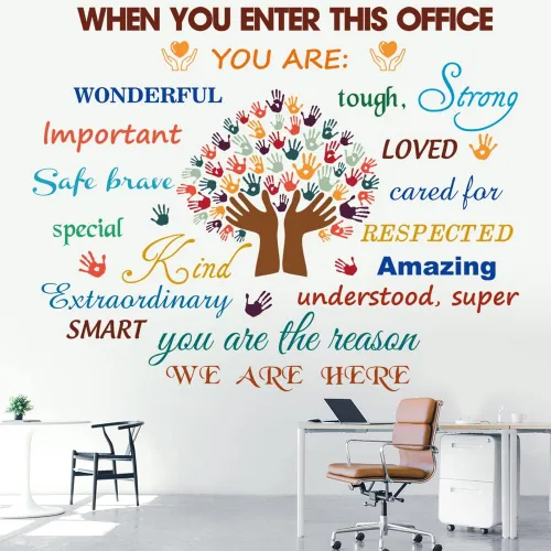 Miniatura 2 de Calcomanías de Pared con Citas Inspiradoras para Oficina - Adhesivos Motivacionales de Trabajo en Equipo, Letras Positivas y Palabras Espirituales