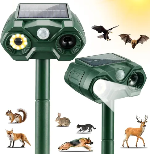 Repelente solar de animales 2026, suplemento para exteriores, repelente de gatos recargable por USB, ardilla, conejo, zorro, dispositivos repelentes