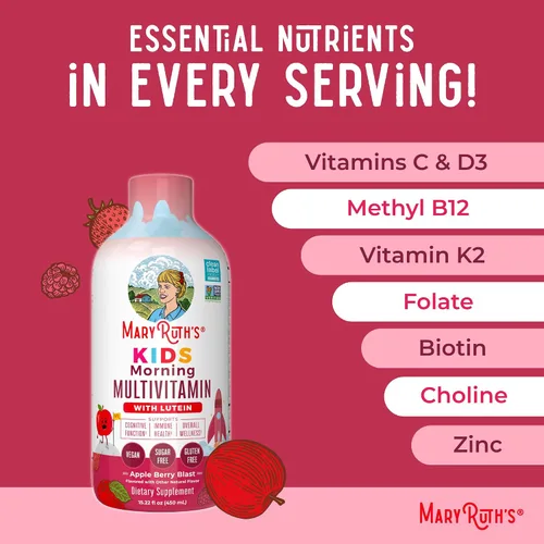 Miniatura 6 de MaryRuth's Kids Liquid Morning Multivitamin Multivitamínico líquido para niños de MaryRuth Apoyo inmunológico Vitamina C y D Vitaminas