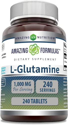 Miniatura 8 de Amazing Formulas L - Tabletas de glutamina de 1000 mg Suplemento de aminoácidos para hombres y mujeres Sin OMG Sin gluten Fabricado