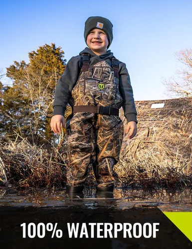 Miniatura 2 de TIDEWE - Vadeadores de pecho para niños pequeños y niños, vadeadores de neopreno impermeables y aislados para caza y pesca para niños y niñas
