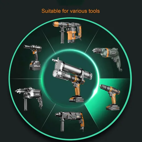 Miniatura 5 de Adaptador de pistola de engrase, convierte herramienta neumática, taladros inalámbricos y destornilladores de impacto en pistola de grasa eléctrica