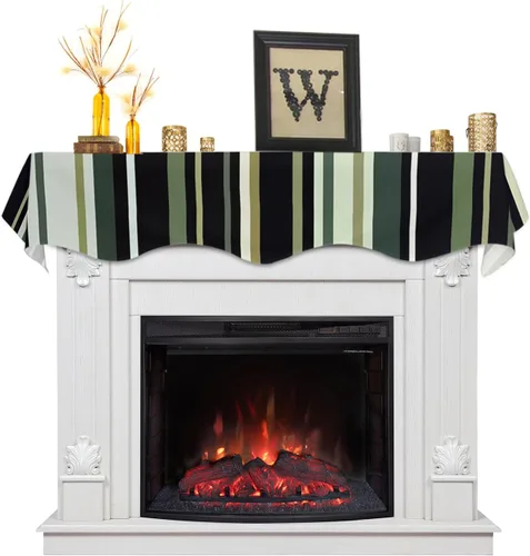 Miniatura 9 de Bufanda de manto de 60 x 17 pulgadas, diseño de cuadros rojos de búfalo a cuadros, alce de Navidad, chimenea, cubierta de mantel para Navidad