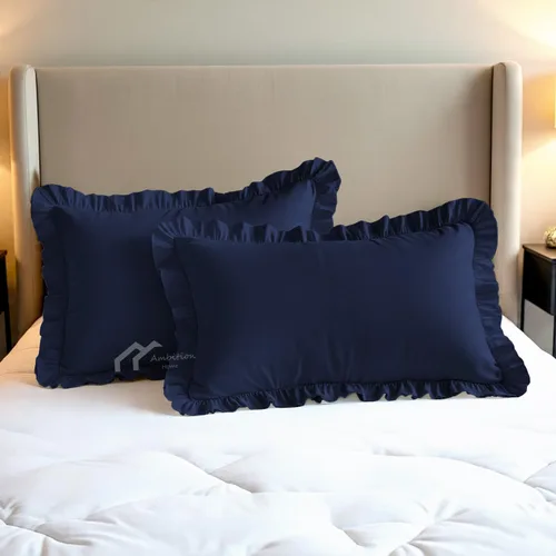 Miniatura 8 de Juego de 2 fundas de almohada europeas de 500 hilos, 100% algodón egipcio, súper suaves y transpirables, fundas de almohada cuadradas, 26 x 26