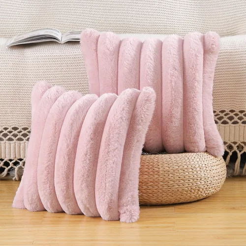 Miniatura 20 de MADIZZ Juego de 2 fundas de almohada de lana sintética a cuadros de 12 x 20 pulgadas / 12.0 x 20.0 in., súper suaves, bohemias, decorativas
