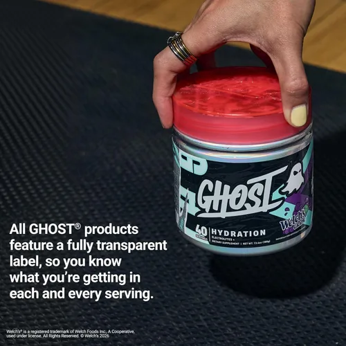 Miniatura 5 de GHOST Welch's Grape - Bañera de hidratación, polvo de electrolitos, mezcla instantánea de electrolitos sin azúcar, hidratación diaria sin cafeína