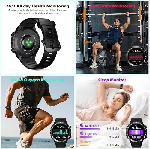 Miniatura 3 de Reloj inteligente para hombres y mujeres, reloj inteligente HD de 1.39 pulgadas con más de 112 modos deportivos, frecuencia cardíaca, monitor