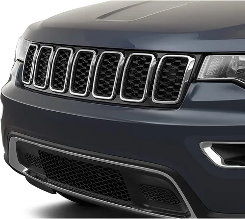 Miniatura 5 de Para Jeep Grand Cherokee 2017-2022 Insertos de parrilla delantera Clip-on Grill Cover Trim Kit Anillos de parrilla Cromo 6ML09SZ0AA CH1210125