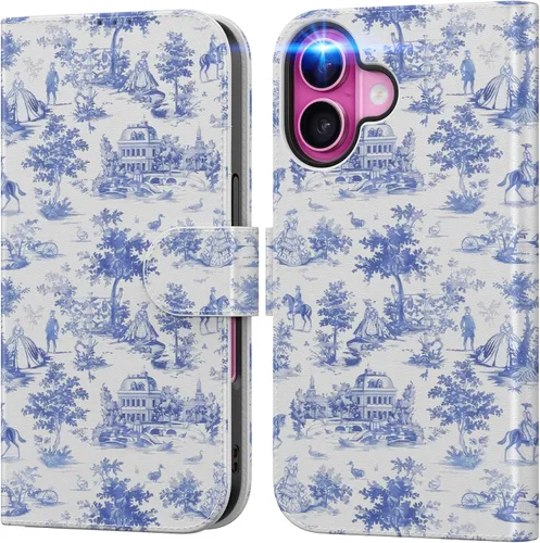 Miniatura 53 de DEENAKIN Funda tipo cartera para iPhone 15 con tarjetero + clip para efectivo, bloqueo RFID, protección contra caídas de grado militar y obras