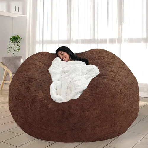 Miniatura 38 de Puf para adultos y niños sin relleno, sofá perezoso suave y redondo, funda de sofá de puf clásico, saco de amor para dormitorio, silla de lectura