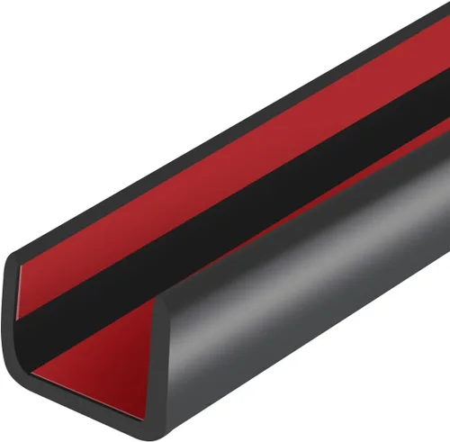 Miniatura 16 de Borde de goma protector autoadhesivo para chapa, material de etileno propileno dieno, ajuste de 1/16 pulgadas (1.6 mm), longitud 10 pies