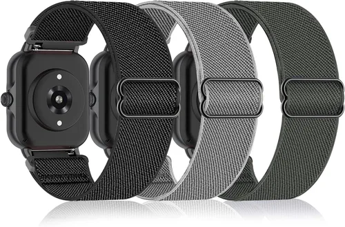 Miniatura 9 de Bolesi Correas elásticas de nailon compatibles con Amazfit Active 2 (cuadradas)/Active 3 Premium/Active, paquete de 3 correas deportivas de repuesto