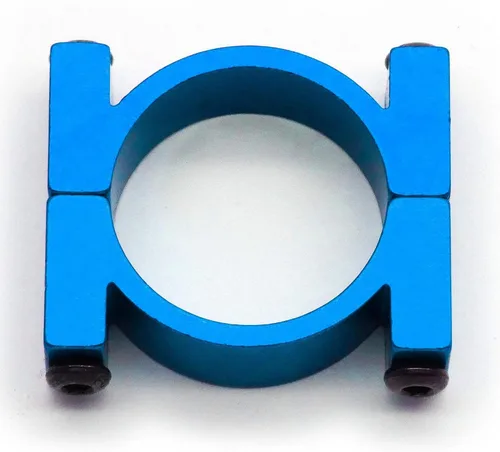 Miniatura 3 de 4 juegos de montaje de abrazadera de tubo de aluminio CNC de 0.866 in de diámetro (azul anodizado)